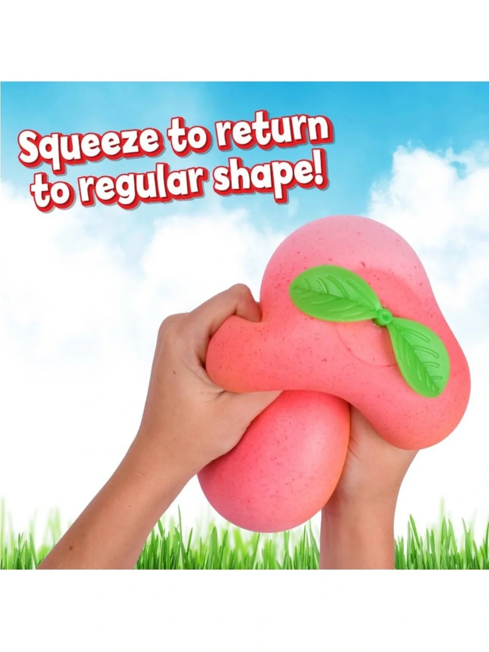 Sunny Days Squeeezy PEACH Squishy Stress Ball, Calming, Sensory Fidget Toy